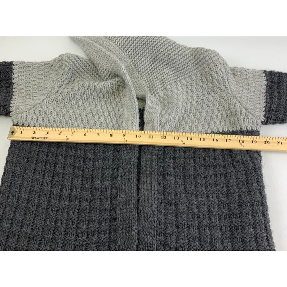 Cocagio‎ Hooded Cardigan Sweater Knit Open Gray Black Wool Blend Italy Medium - Picture 10 of 11